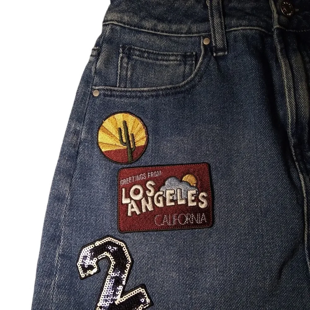 Pacsun jean skirt with patches 24
